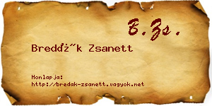 Bredák Zsanett névjegykártya